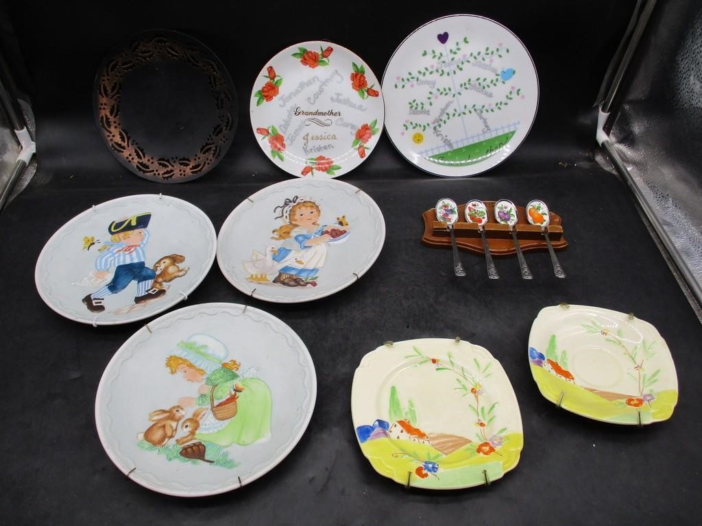 Cobblestone Kids Plates, Collector Spoons
