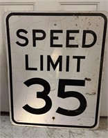 Real Size Metal Speed Limit 35 MPH Sign