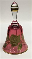 Gilt & Cranberry Glass Bell