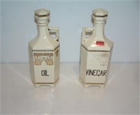 Pair of Austrian oil and vinegar decanters