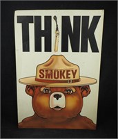 Vtg 1974 Smokey The Bear  Forestry Service Sign