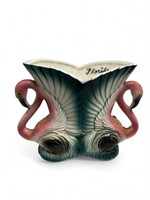 Maddux of California double pink flamingo vase