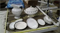 12 pcs bone china service pieces, some Homer