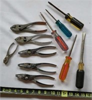 Plyers including Crescent, Screwdrivers