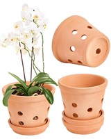 vensovo 6 Inch Terracotta Orchid Pots with Holes a
