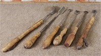 6 Antique Wood Handled Horse Veterinary Tools