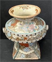Satsuma Japanese Pottery Temple Vase