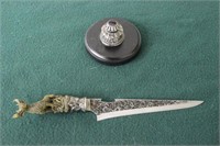 LETTER OPENER WITH DEER RELIEF, STAINLESS INCLUDES