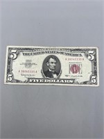 1963 $5 Red Seal Note