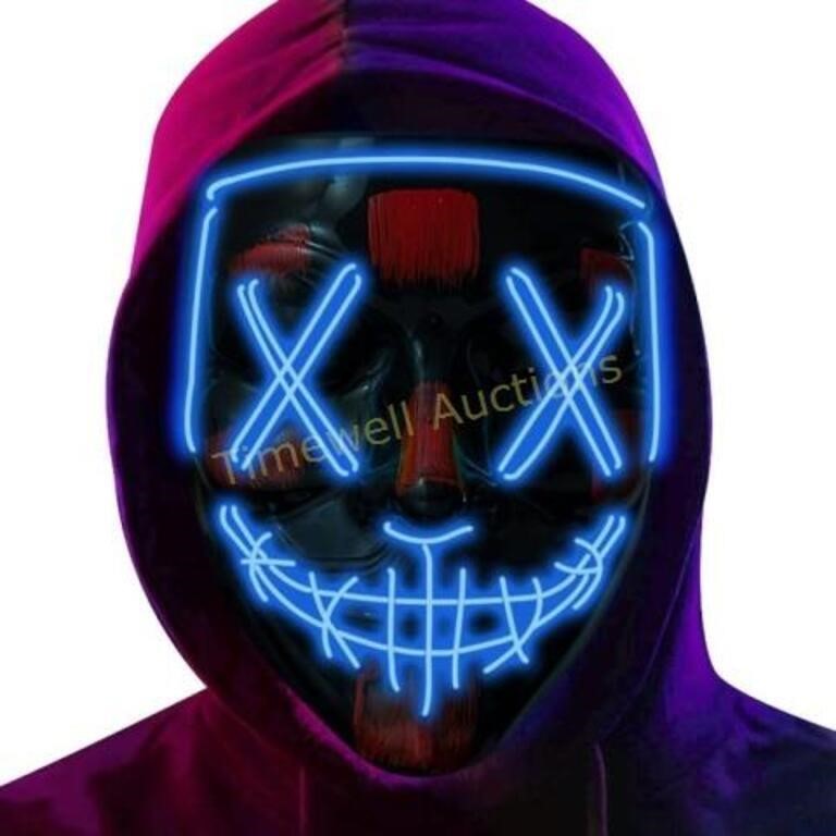 Halloween LED Mask for Cosplay  Carnival (Blue)