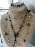 Tiger Eye Stones in Bracelet & Two Necklaces