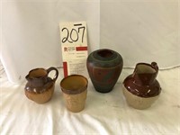 2 Port Dundas Pieces, 1 Denby Pitcher, & Vase