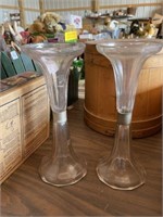 Pair of Glass Display Stands