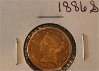 1886-S $5 U.S. Gold Coin