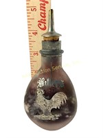 Antique sterling overlay rooster bitters bottle.