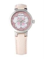 Louis Vuitton Tambour Pink Dial Women's Watch 28mm