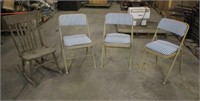 (3) Folding Chairs & Rocking Chair
