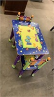 Kids colorful table with 2 chairs