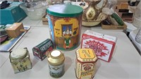 Miscellaneous metal tins