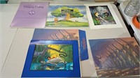 Disney prints, Pooh, sleeping beauty, jungle book