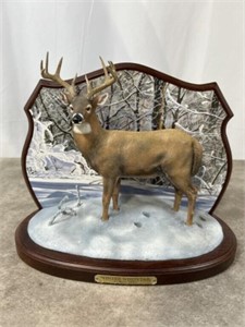 Danbury Mint Winter Whitetail Deer Sculpture by