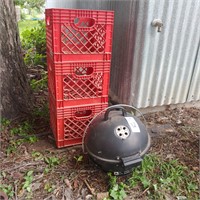 PLASTIC CRATES AND SMALL SMOKER