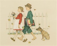NORMAN ROCKWELL SIGNED LITHOGRAPH YOUNG LOVE