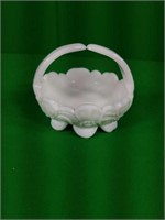 Small Milk Glass Dish with Handle