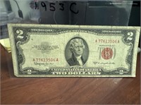 1953C/red seal two dollar bill