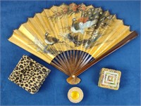 Decorative Trinket Boxes & Oriental Fan