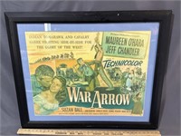 Vintage framed War Arrow movie poster