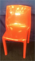 Vintage Selene Style Fiberglass Flame Orange Chair