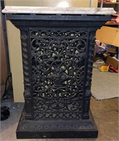 Cast Iron Side Table W/ Granite Top