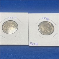 1936  1937  Buffalo Nickels