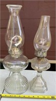 18&16in oil lamps. Fair condition OFFSITE PICKUP