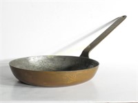 Heavy Copper Skillet With Brass Handle