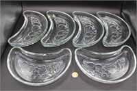 Set of Vintage Pressed Glass Crescent Dishes