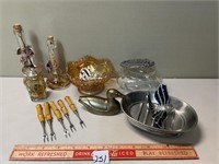 GREAT KITCHEN LOT CARVINAL GLASS CANDY DISH