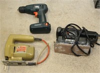 B&D Versa Pak drill, B&D jig saw, B&D pad sander