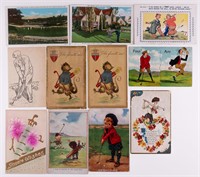 11 EARLY 1900S GOLF POSTCARDS