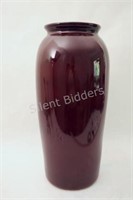 Large Ceramic Red Floor Vase - No Markings