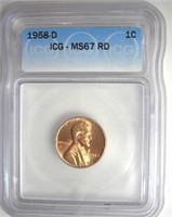 1958-D Cent ICG MS67 RD LISTS $310