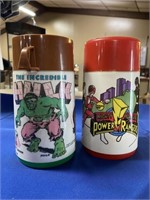 POWER RANGERS & THE INCREDIBLE HULK THERMOSES