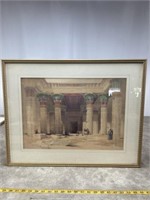 Framed Hand colored lithograph, dimensions are 25