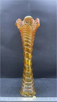 Carnival Glass Flung Vase. (21"H). (M103)
