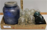 Insulators and blue painted jar not truly blue