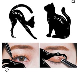 2 Pcs Cat Eyeliner Stencils, Matte PVC Material