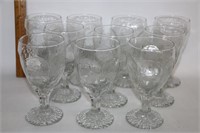 10 Libbey Chivalry Water or Wine Goblet Glasses