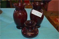 Ruby Red Vase Lot