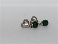 .925 Sterling Silver Heart Earrings